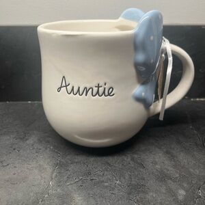 Auntie Ceramic Mug with Light Blue Bow